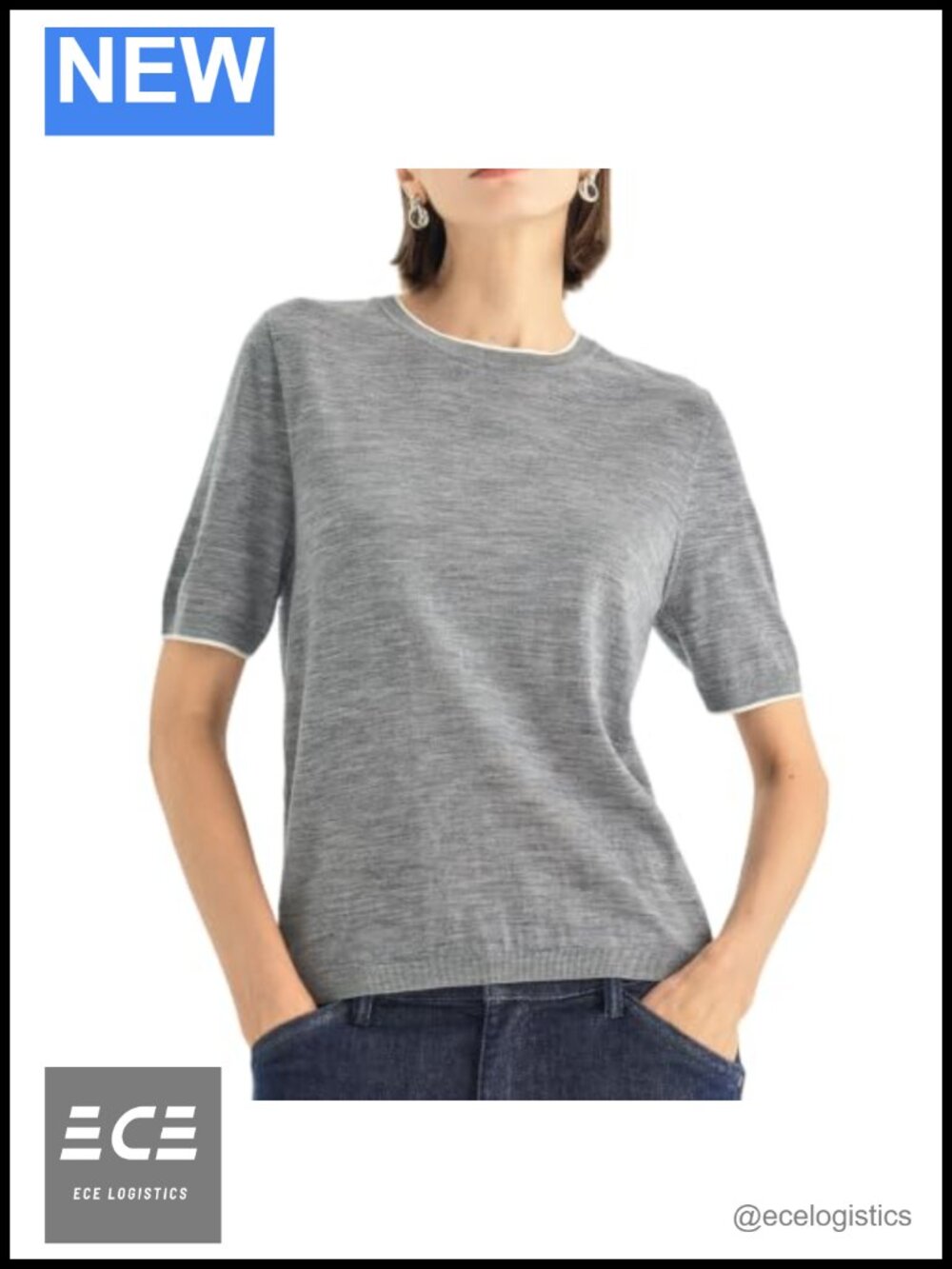 Merino Wool Seamless Knit Crewneck Tee Machine Washable